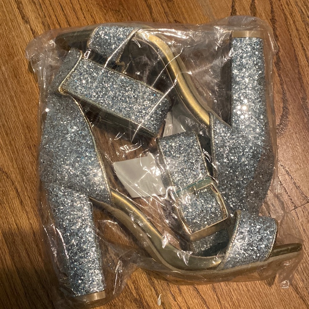 Silver sparkly heels